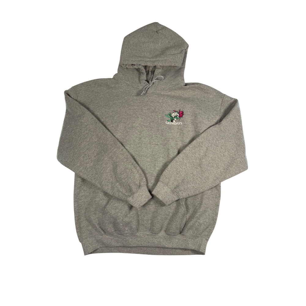 Grim Days Broken Hearts Club Grey Hoodie Mens Large Graphic Streetwear